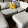 Grey corner sofa with matching footstool Image 4