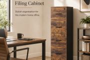 4 Drawer Lockable Filing Cabinet for A4 Files Rustic Brown and Black