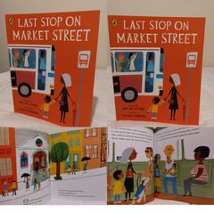 Last stop on Market Street story book by Matt de la Pena