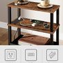 Slim Side Table with Charging Station, 3-Tier Narrow Side Table with Drawer, Skinny Bedside Table, End Table for Small Spaces, for Bedroom, Living Room, Rustic Brown and Black Image 3