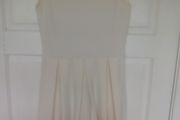 White dress with black lace trim