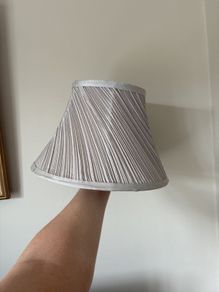 Pleated silver/grey lamp shade