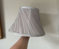 Pleated silver/grey lamp shade