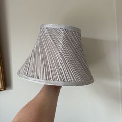 Pleated silver/grey lamp shade