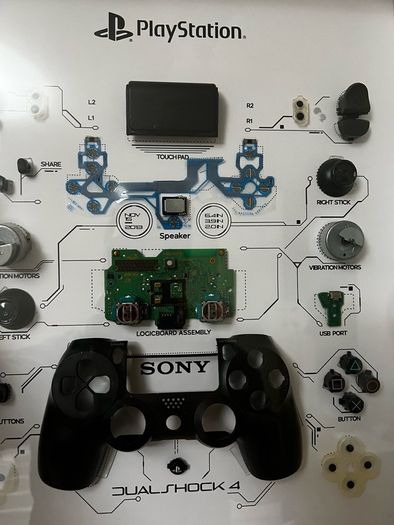 Sony Dualshock 4 PS4 Controller Teardown Frame Art Handmade!