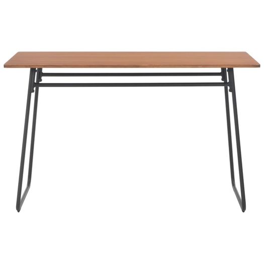 Dining Table Brown 120x60x73 cm Solid Plywood Steel