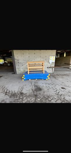 Gymnastics vaulting horse and mats
