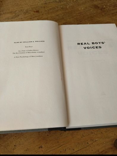 This is a first-edition hardcover copy of "Real Boys Voices by Dr. William Pollack.