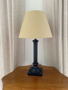 Black satin table lamp