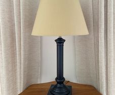 Black satin table lamp