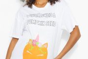 Funny halloween pumpkin maternity white t-shirt top