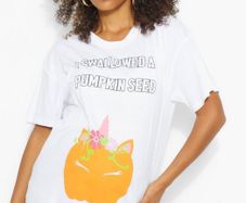 Funny halloween pumpkin maternity white t-shirt top