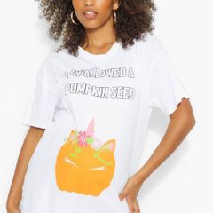 Funny halloween pumpkin maternity white t-shirt top