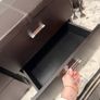 Two leather bed side lockers Image 8