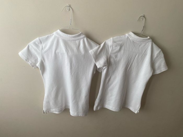 2 Lily & Dan white polo shirts (new) age 9-10