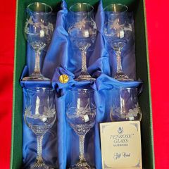 Set of 6 Penrose Glass Waterford Glasses - Irish Hand-Cut Crystal in Original Box