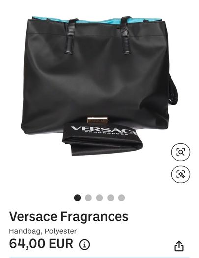 Brand New Versace fragrance women large black tote bag