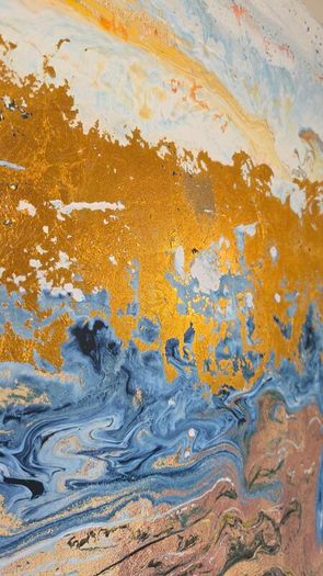 Navy and Gold Canvas 90cm x 90cm