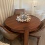 Walnut dining table & 4 velvet chairs Image 2