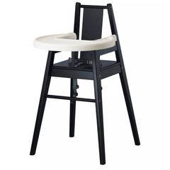 Wood Black High Chair