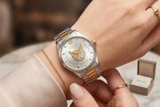 (New) Gucci Two-Tone Watch with Iconic Mystic Cat Dial, Swiss Made