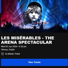 5 x Les Miserables Tickets