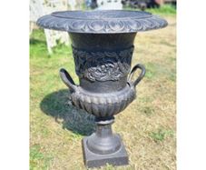 Urn With Handles Cast Iron Black D6572