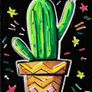 Original ACEO Card Cactus Painting Acrylic Image 2