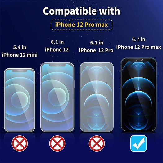 For iPhone 12 Pro Max Privacy Tempered Glass Anti Spy Screen Protector 9D New - FHT08IPTG