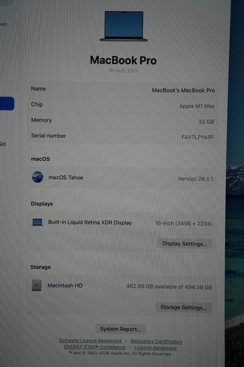 MacBook Pro 16 M1 Max 2021 | 32GB | 512GB | Like New, 100% Battery
