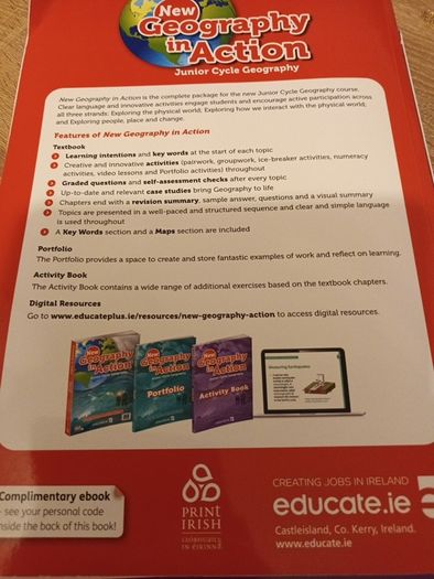 Geography textbook and portfolio with E book