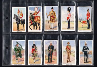 1939 Godfrey Phillips Cigarette Cards Soldiers of the King Complete set of 36 on album leaves. Note shown in 4 images.