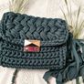 Handmade Crochet Crossbody Bag ,Bottle Green ,Emerald Image 10