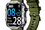 New Military Smart Watch Men Outdoor LED Flashlight Sports Fitness Tracker Health Monitor 2.01Inch Bluetooth Call Smartwatch