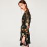 ZARA  black dress floral print wrap around S Image 9