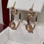 Champagne Diamond, Black Diamond J Hoop Half Hoop Earring Image 5