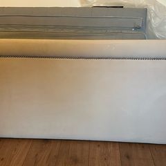 BRAND NEW Silver / Grey Velvet Double Headboard with Studded Detail (147cm x 64cm)