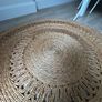 Boho Round Woven Rug 120cm Natural Beige Image 4