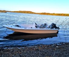 fishing boat with trailer and 50 hp engine
