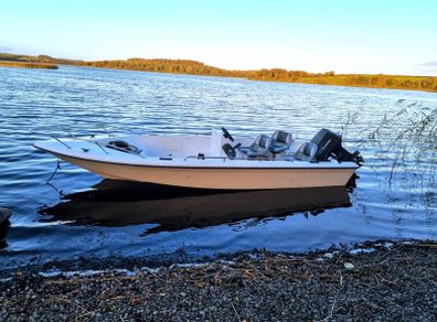 fishing boat with trailer and 50 hp engine