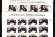 2005 Ireland 50th Anniversary of the Ireland's Membership of the United Nations Commemorative Stamp Sheetlet Plate 1A1A1A1A Fine CDS Used with Dublin cancel of 14th October 2005 (First day of issue) on envelope extract.