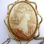 Vintage Gold Plated Shell Ornate Cameo Image 5