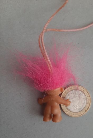 Russ tiny troll vintage necklace