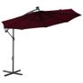 Cantilever Umbrella with LED Lights and Steel Pole Wine Red Image 5