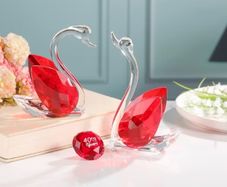 Set of 2 Crystal Red Swans 40th Anniversary Wedding Gifts for Parents Glass Animals Collectibles Figurines Keepsakes 40 Years of Marriage Presents for Couple Unique Ornament for Home Decor