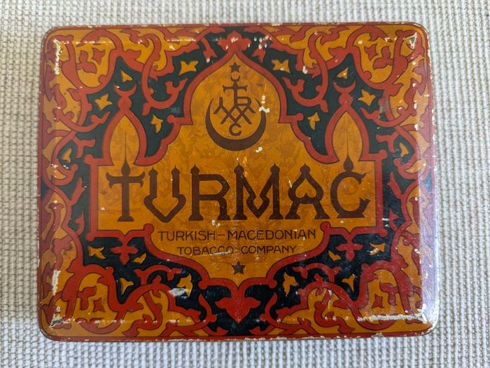Vintage 1920s Turmac Turkish Macedonian Advertising Tin