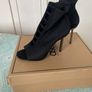 Ladies open toe fabric boots Image 2