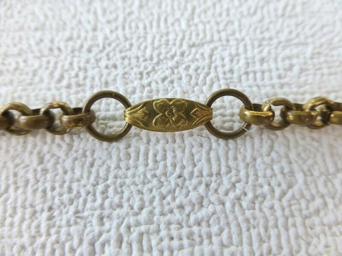 1930s Art Deco Vintage Victorian Art Nouveau Brass Necklace