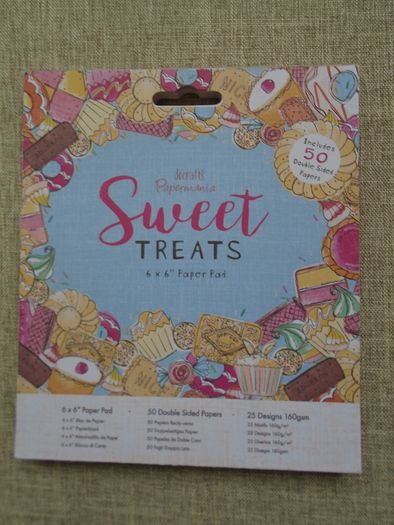 Docrafts,Papermania, Sweet treats 6 " x 6" Paperpad,Craft supplies,Scrapbooking
