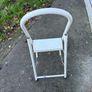 white metal 2-step folding household ladder with a high safety handrail. Image 2